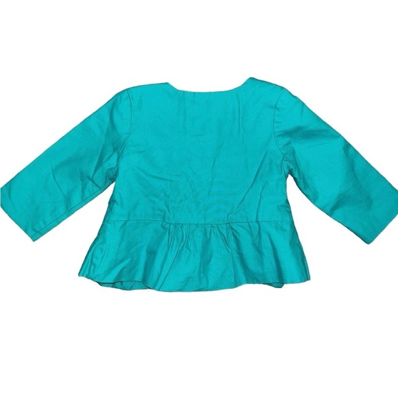 {EUC Tommy Hilfiger Baby Girl’s Lightweight Peplum Jacket in Green 6-9 month} - Picture 2 of 5
